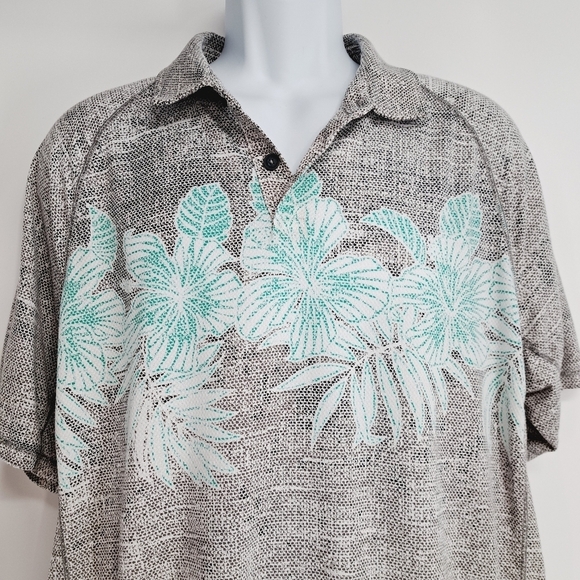 Tommy Bahama Across The Fonds Island Zone Polo in Fog Gray Size XL - Picture 2 of 7